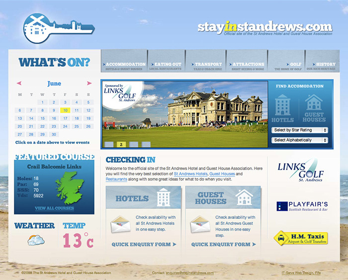 Stay in St Andrews home page